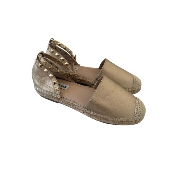 STEVE MADDEN Alissa Gold Studded Espadrille Flats Size 7 - Picture 6 of 10